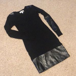 Black Dress with Pleather Details